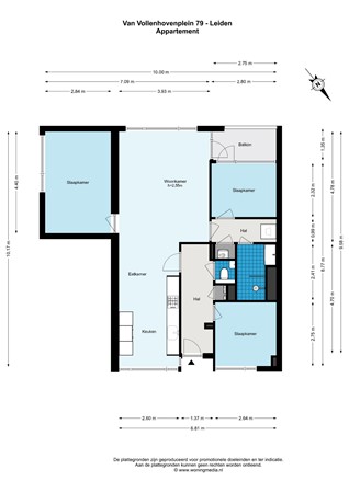 Floorplan - Van Vollenhovenplein 79, 2313 ED Leiden